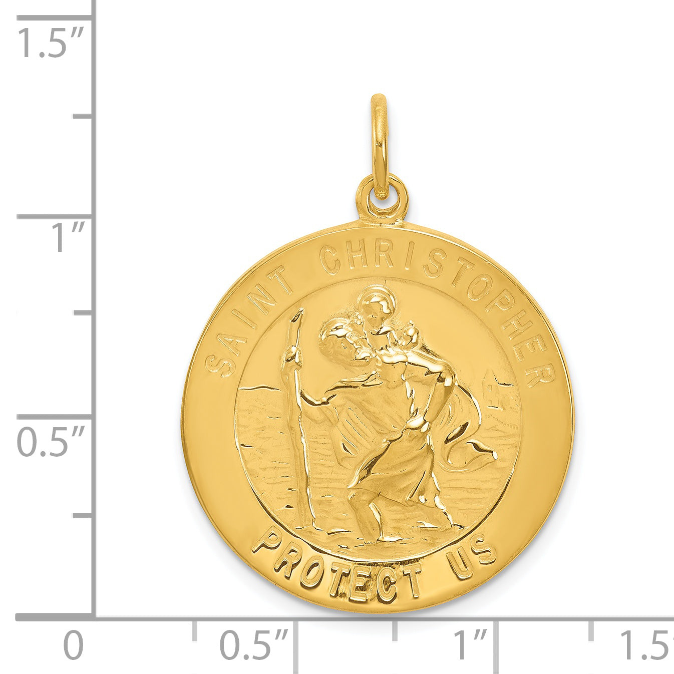 Gold-Plated Sterling Silver St. Christopher Medal Pendant Vintage Elegance