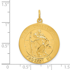 Gold-Plated Sterling Silver St. Christopher Medal Pendant Vintage Elegance