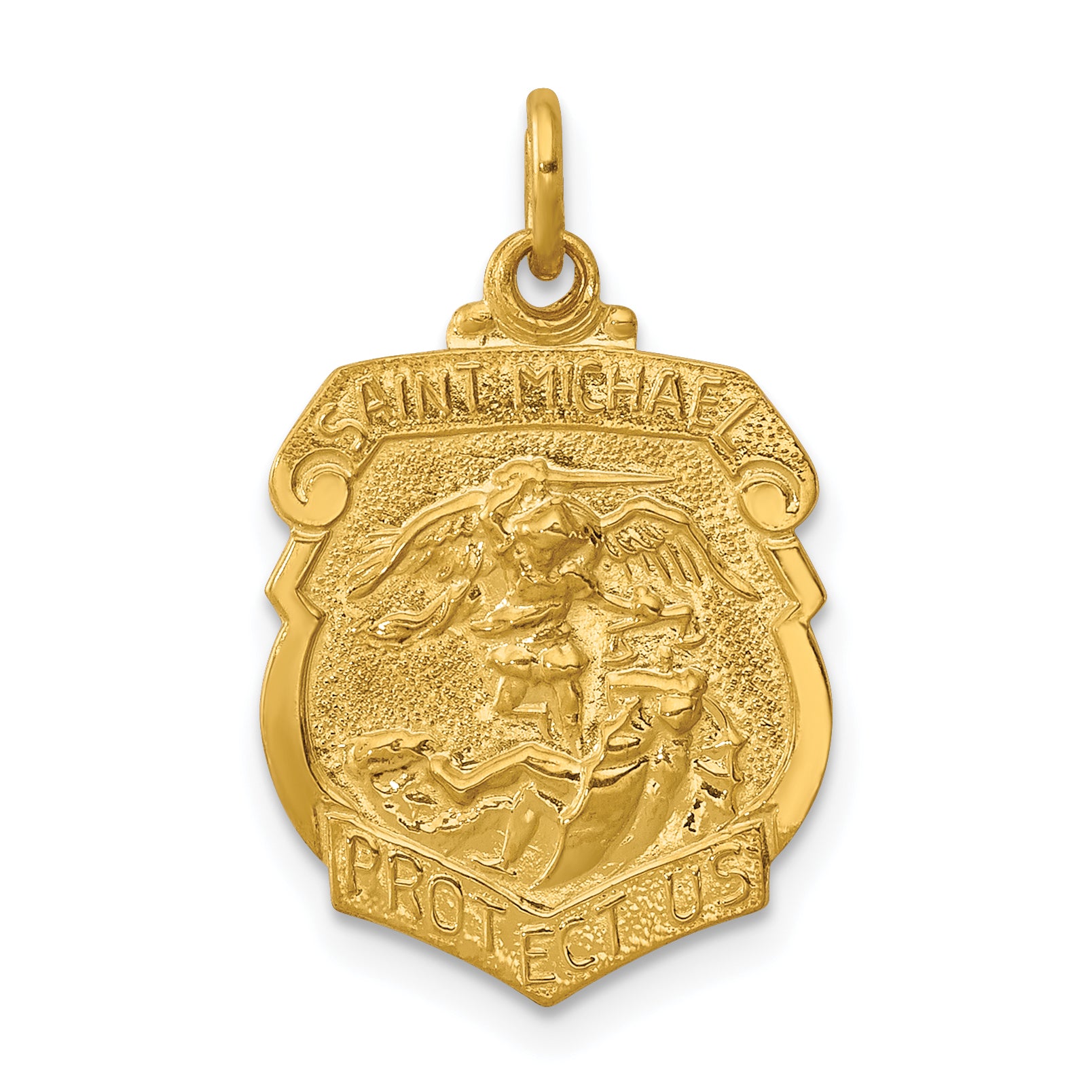 24k Gold-plated Sterling Silver Saint Michael Badge Medal