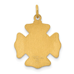 24k Gold-plated Sterling Silver Saint Florian Fireman's Badge Medal