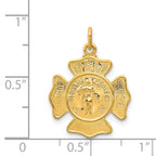 Gold-Plated Sterling Silver Fireman's Pendant with Polished Saint Florian Badge