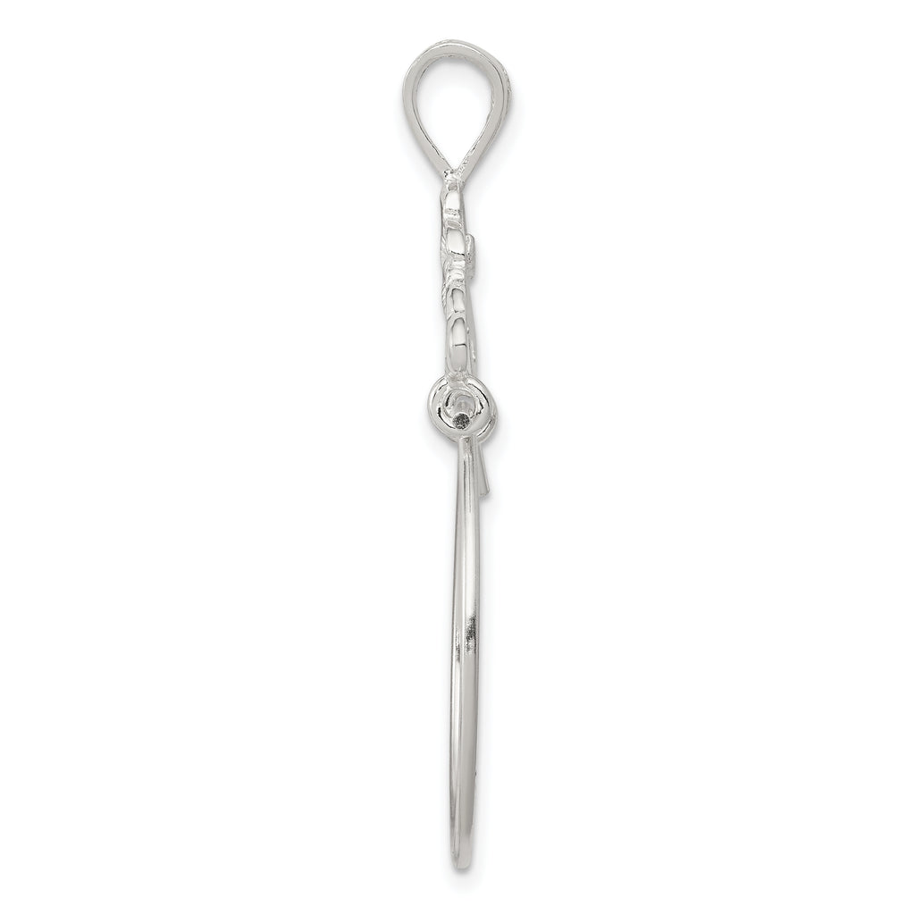 Sterling Silver 925 Heart Charm Holder with Anti-Tarnish Polished Finish
