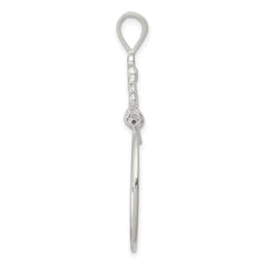 Sterling Silver 925 Heart Charm Holder with Anti-Tarnish Polished Finish