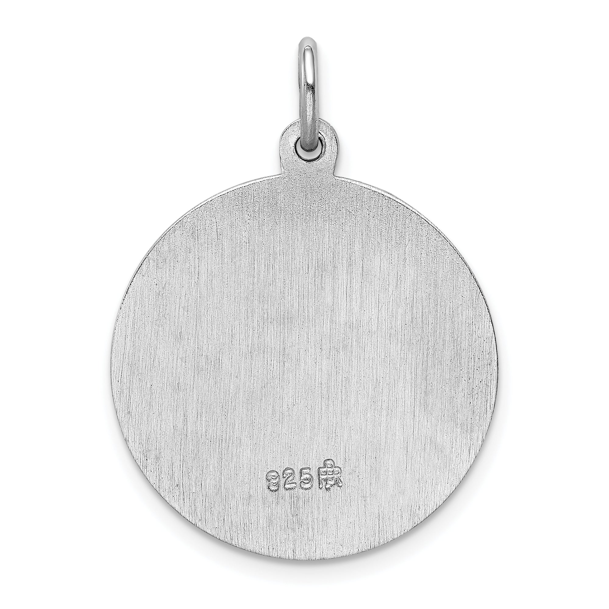 Sterling Silver Saint Joseph Medal with Rhodium Polish Finish