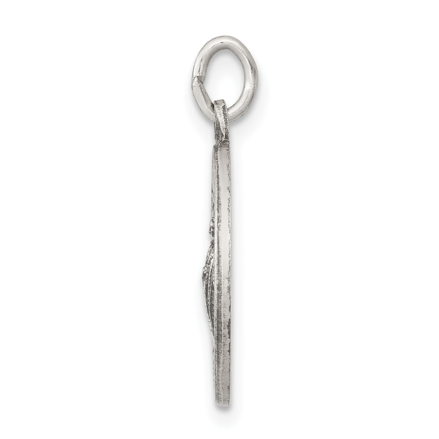 Sterling Silver 925 Saint Jude Medal Antiqued Solid Pendant
