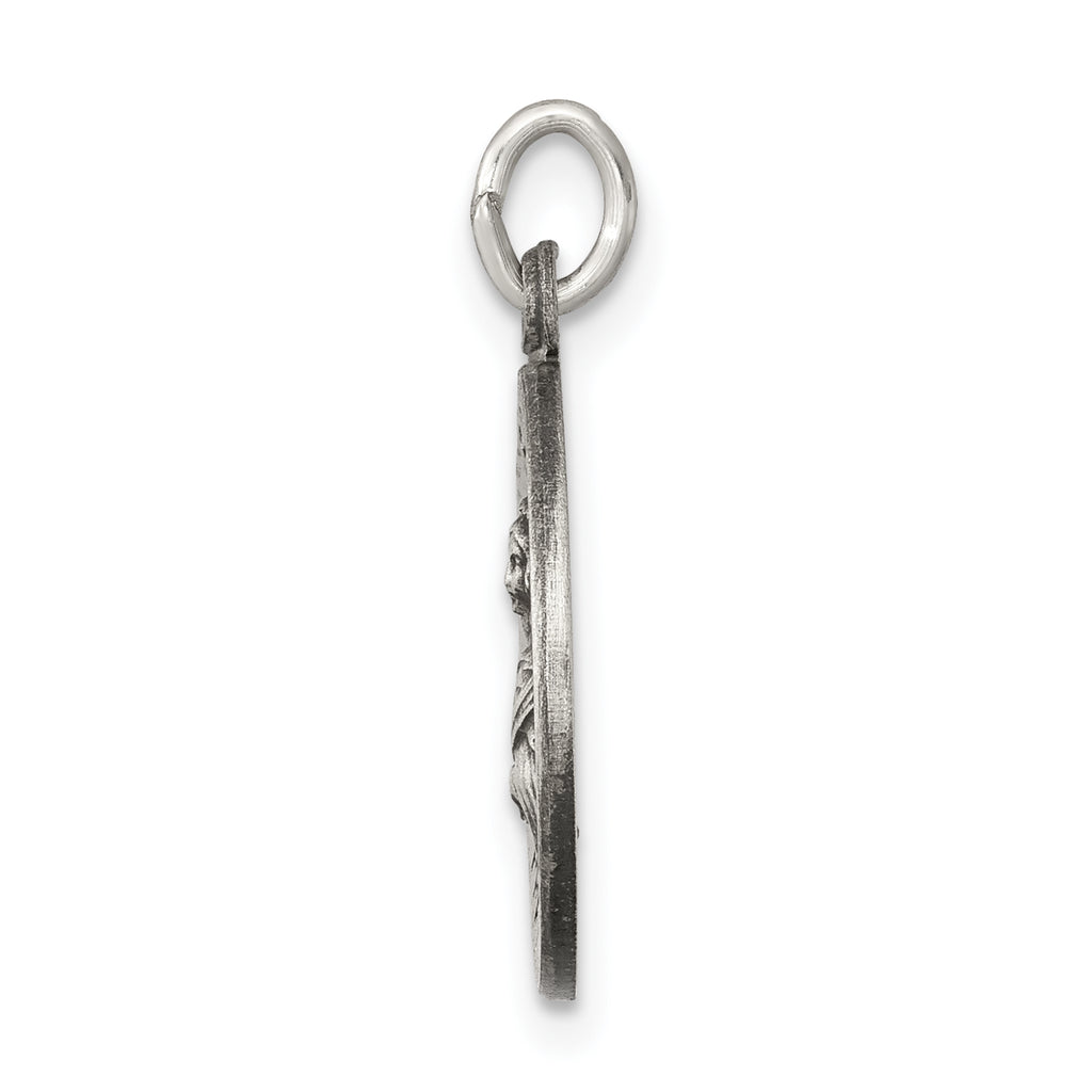 Sophia Jewelers Antiqued Sterling Silver Saint Lucy Medal Pendant