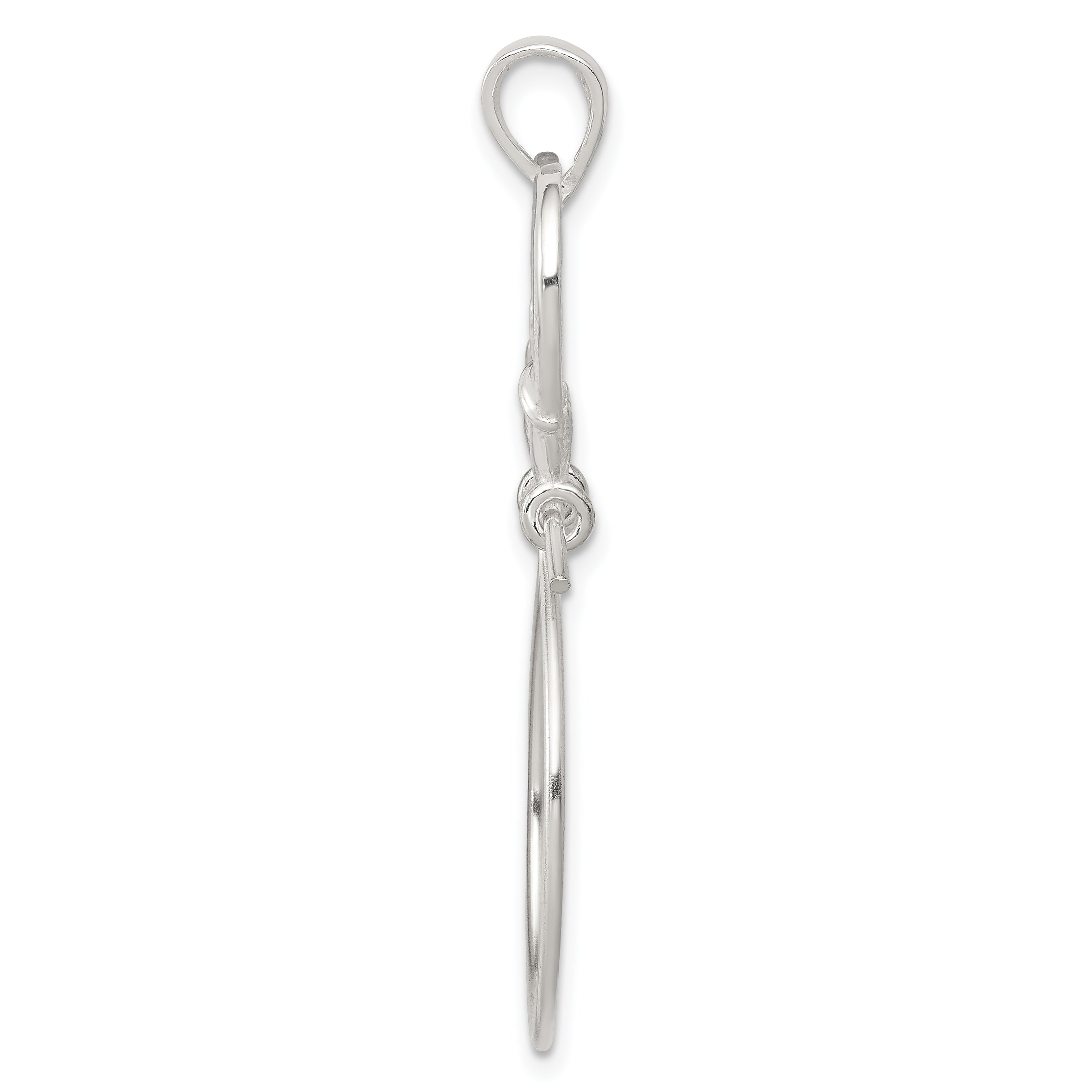 Sterling Silver 925 Claddagh Charm Holder with Polished Anti-Tarnish Finish