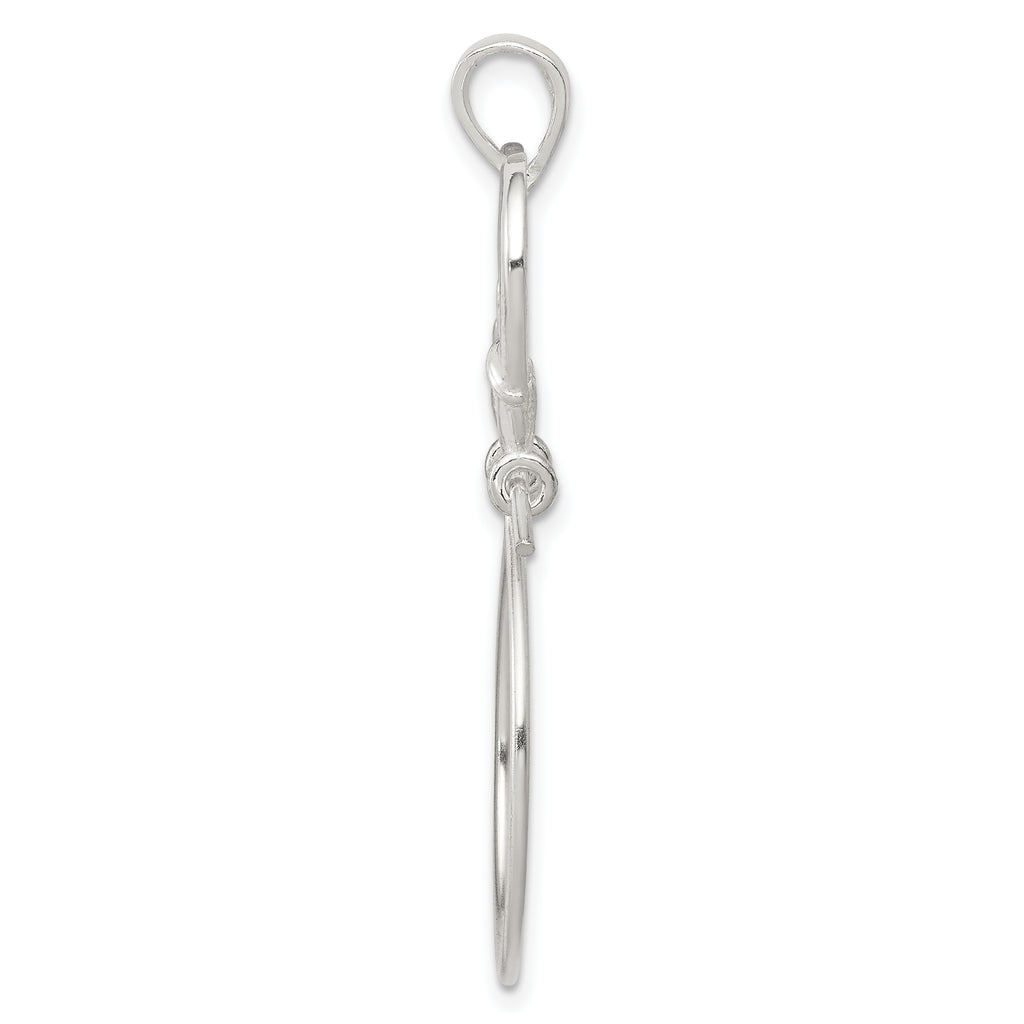 Sterling Silver 925 Claddagh Charm Holder with Polished Anti-Tarnish Finish