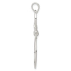 Sterling Silver 925 Claddagh Charm Holder with Polished Anti-Tarnish Finish