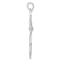 Sterling Silver 925 Claddagh Charm Holder with Polished Anti-Tarnish Finish