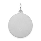 Sterling Silver Saint Anthony Medal with Polished Rhodium Finish