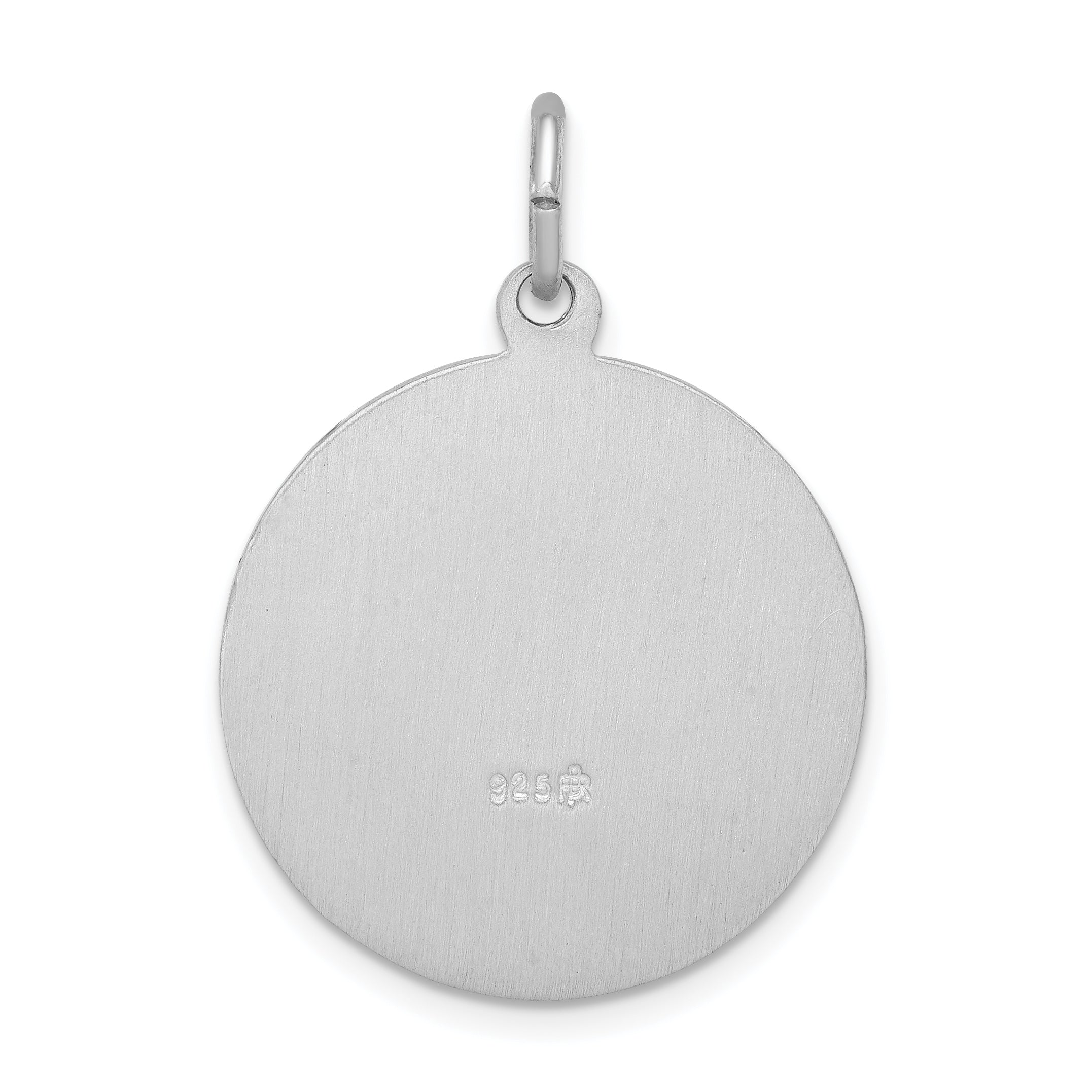 Sterling Silver Saint Anthony Medal with Polished Rhodium Finish