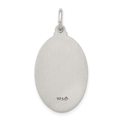 Sterling Silver 925 Saint Anthony Pendant with Antiqued Finish