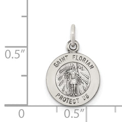 Sterling Silver Antiqued Saint Florian Medal