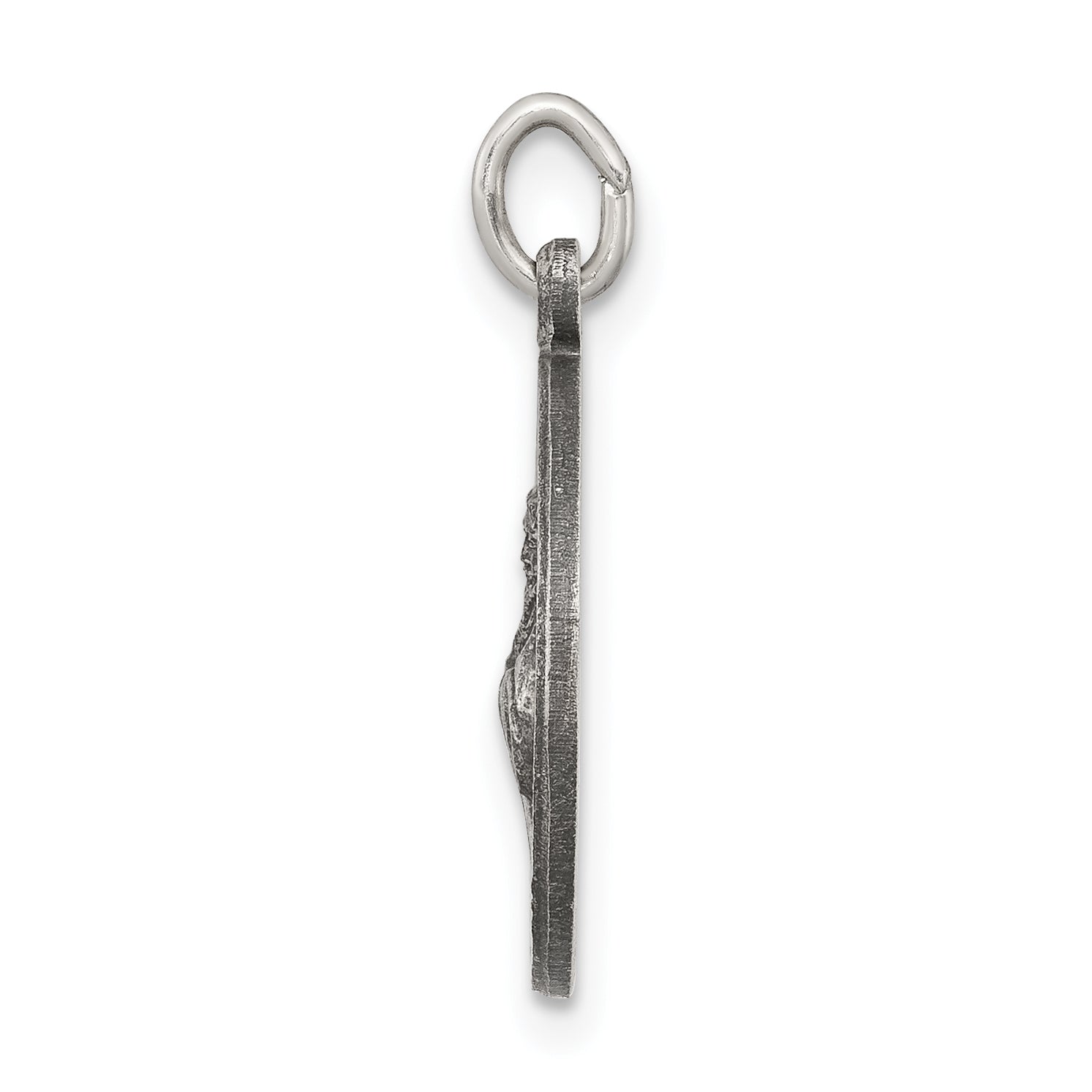 Sterling Silver 925 Antiqued Saint Francis Medal Pendant Solid Die-Struck Secondary image