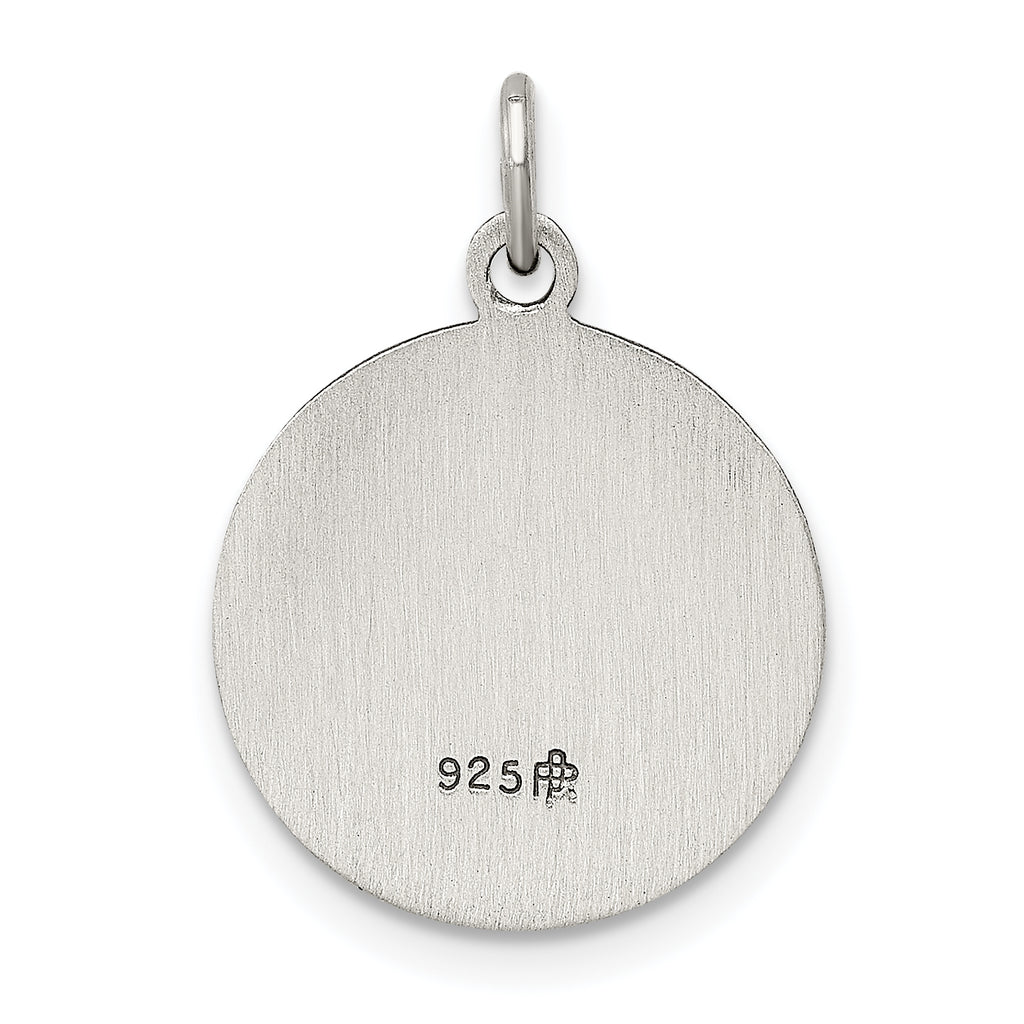 Sterling Silver 925 Antiqued Saint Francis Medal Pendant Solid Die-Struck