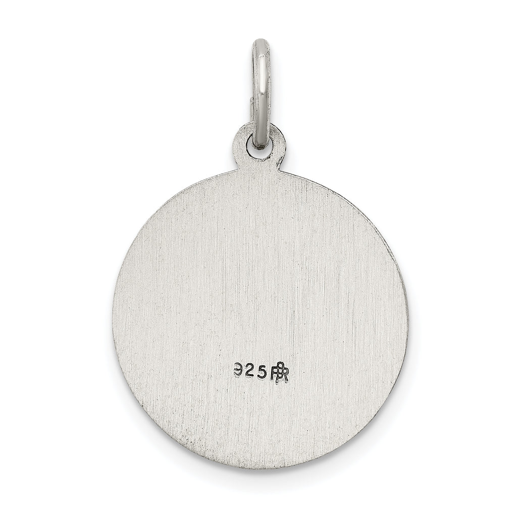 Sterling Silver 925 Saint George Medal Pendant with Antiqued Finish