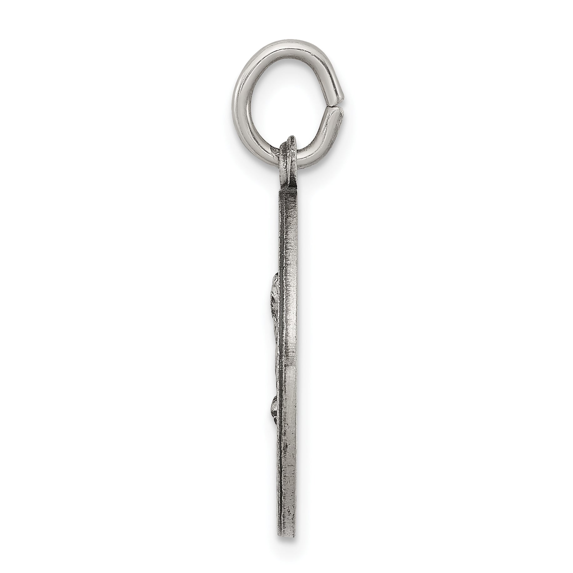 Sterling Silver 925 Antiqued Saint Matthew Medal Pendant Timeless Solid Design Secondary image