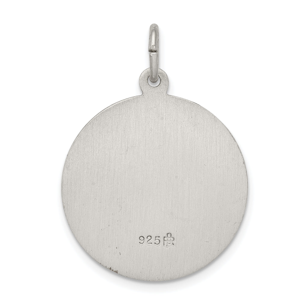 Sterling Silver 925 Antiqued St. Matthew Medal Pendant Solid, Vintage Charm