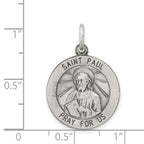 Sterling Silver 925 Saint Paul Pendant Antiqued Vintage Charm