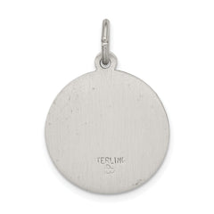 Antiqued Sterling Silver Saint Roch Medal Pendant Vintage Inspired