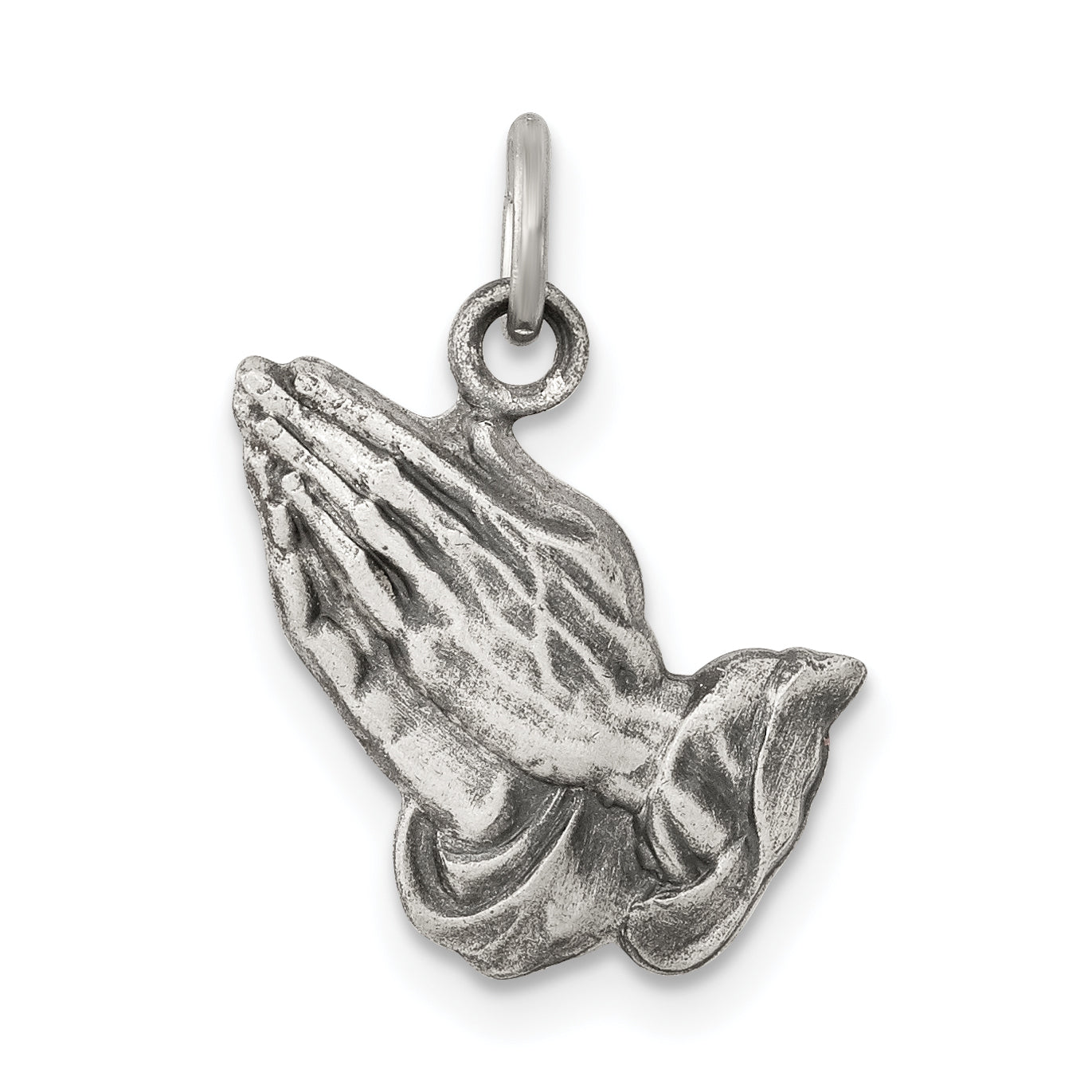 Sterling Silver Antiqued Praying Hands Charm Main image