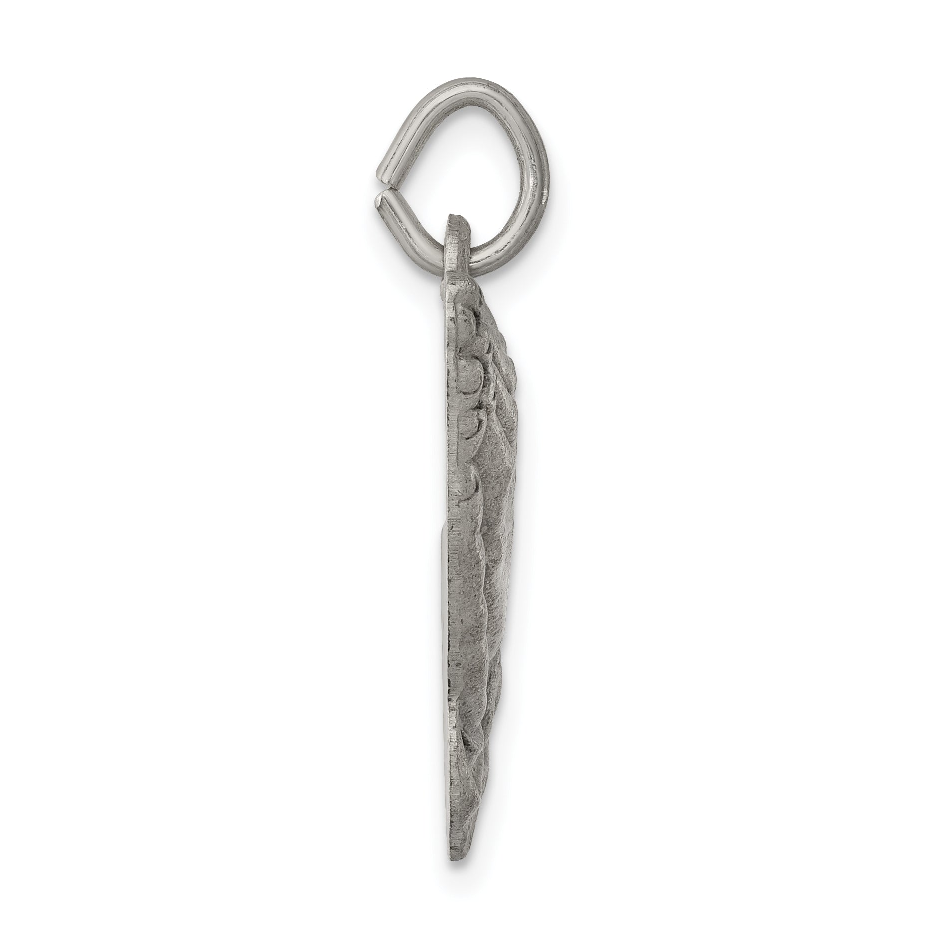 Sterling Silver 925 Praying Hands Pendant with Antiqued Finish