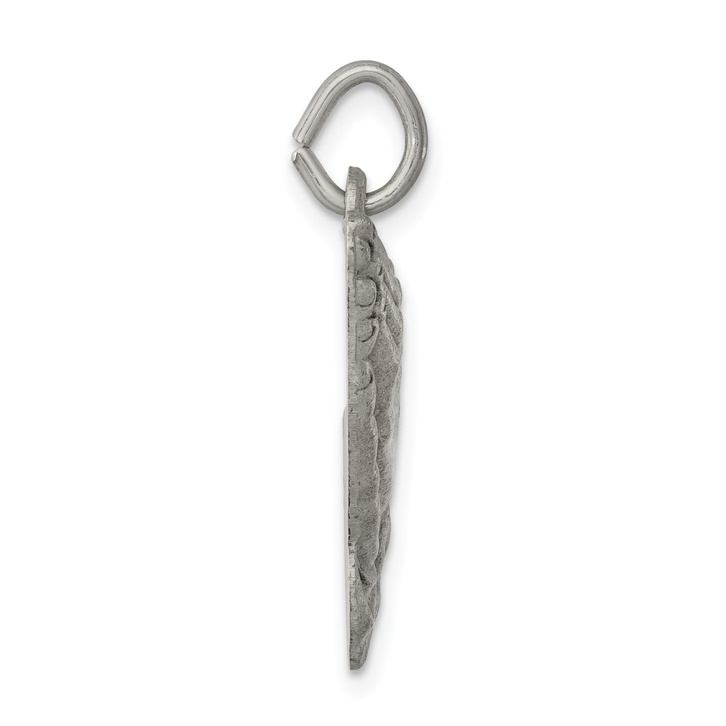 Sterling Silver 925 Praying Hands Pendant with Antiqued Finish