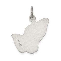 Sterling Silver 925 Praying Hands Pendant with Antiqued Finish