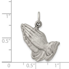 Sterling Silver 925 Praying Hands Pendant with Antiqued Finish
