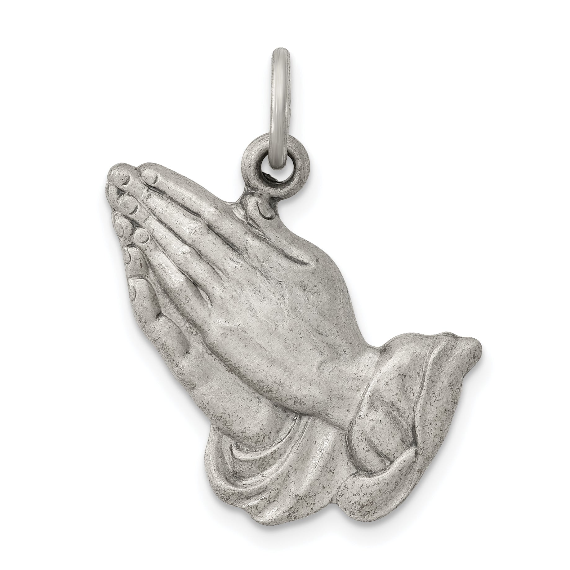 Sterling Silver Antiqued Praying Hands Charm Main image