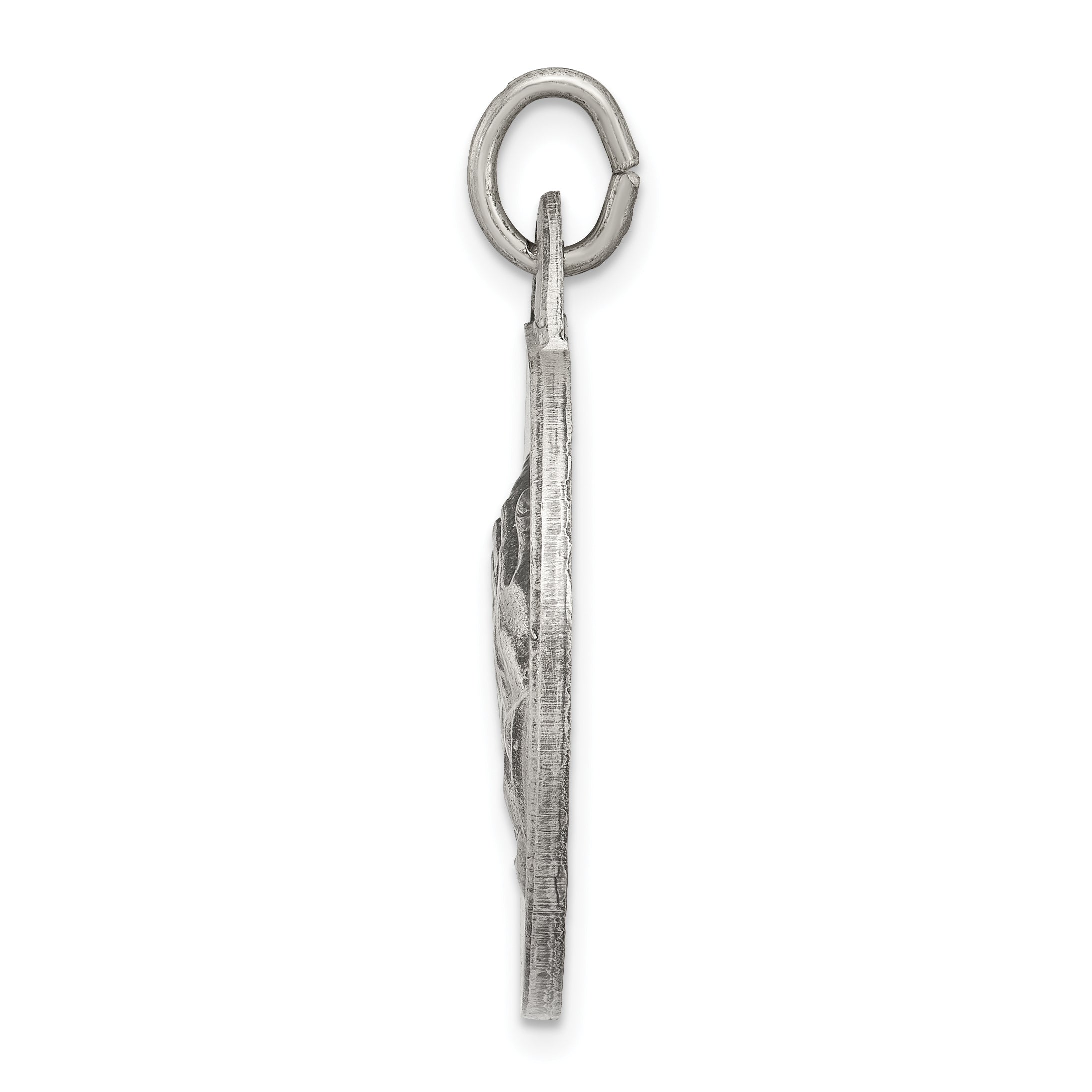 Sterling Silver 925 Praying Hands Pendant with Antiqued Finish