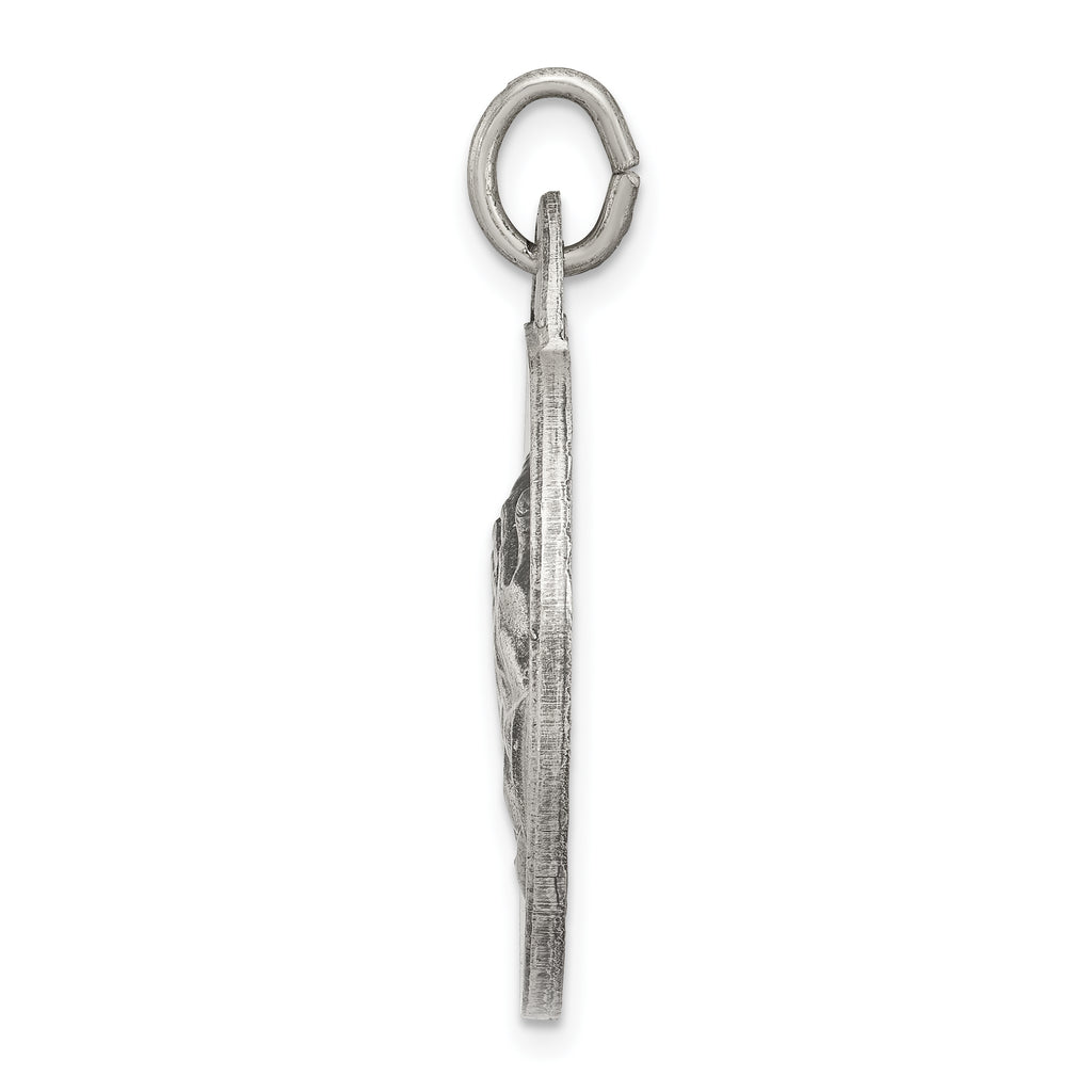 Sterling Silver 925 Praying Hands Pendant with Antiqued Finish