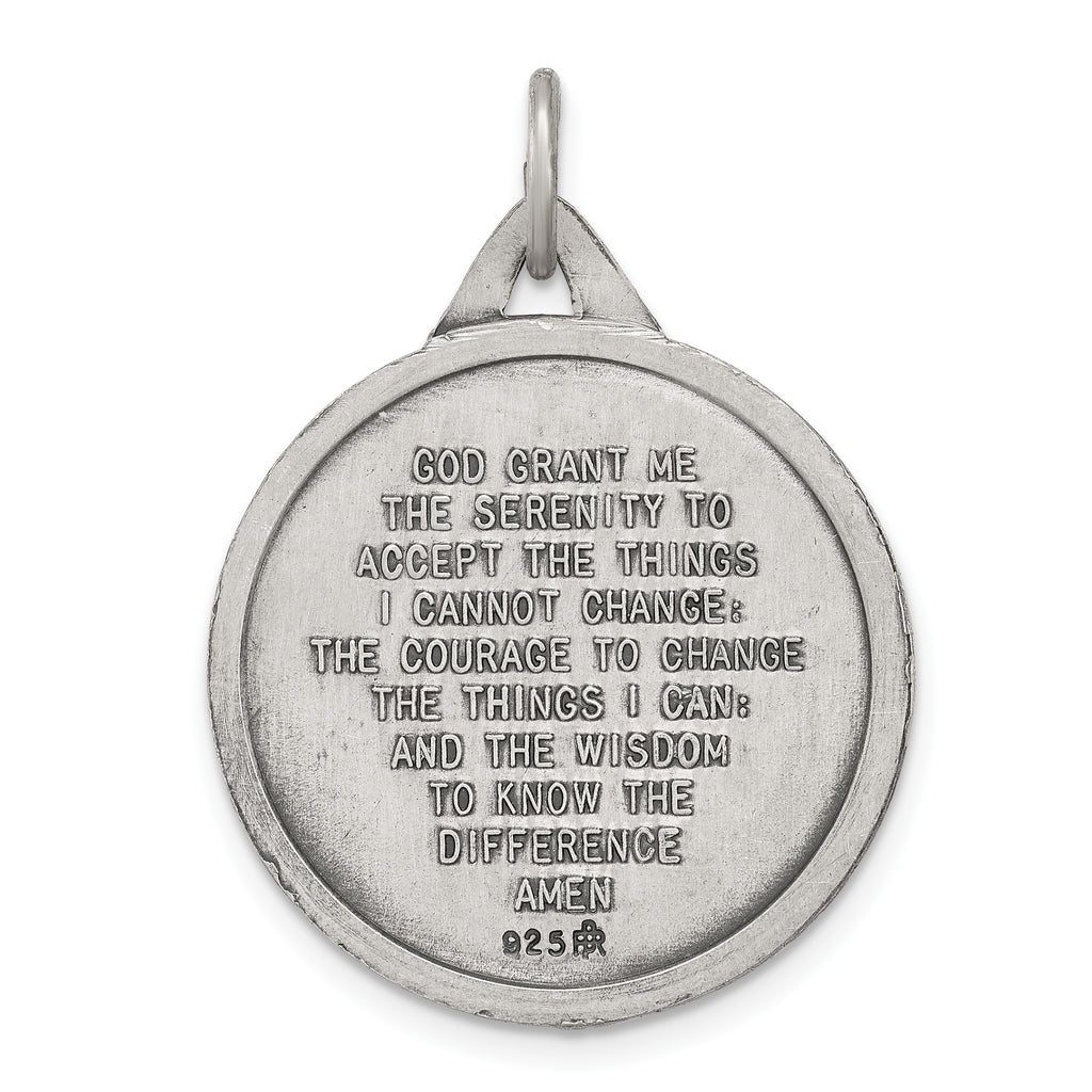 Sterling Silver 925 Praying Hands Pendant with Antiqued Finish