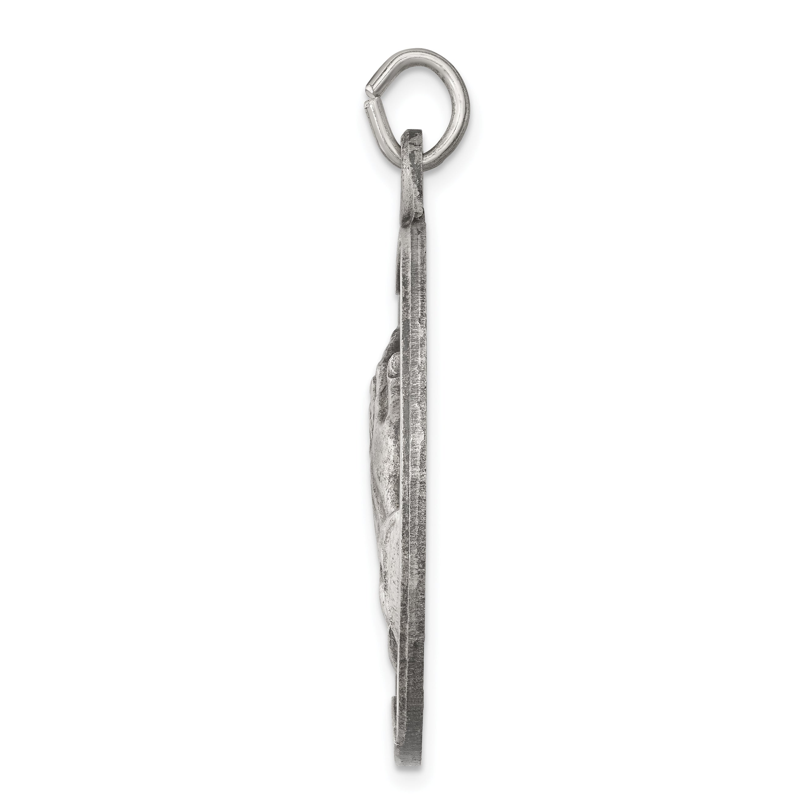 Sterling Silver 925 Praying Hands Pendant Antiqued Finish Vintage Style
