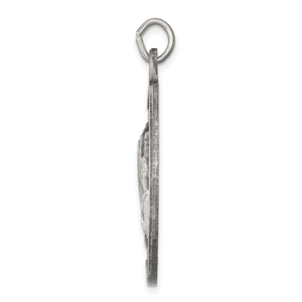 Sterling Silver 925 Praying Hands Pendant Antiqued Finish Vintage Style