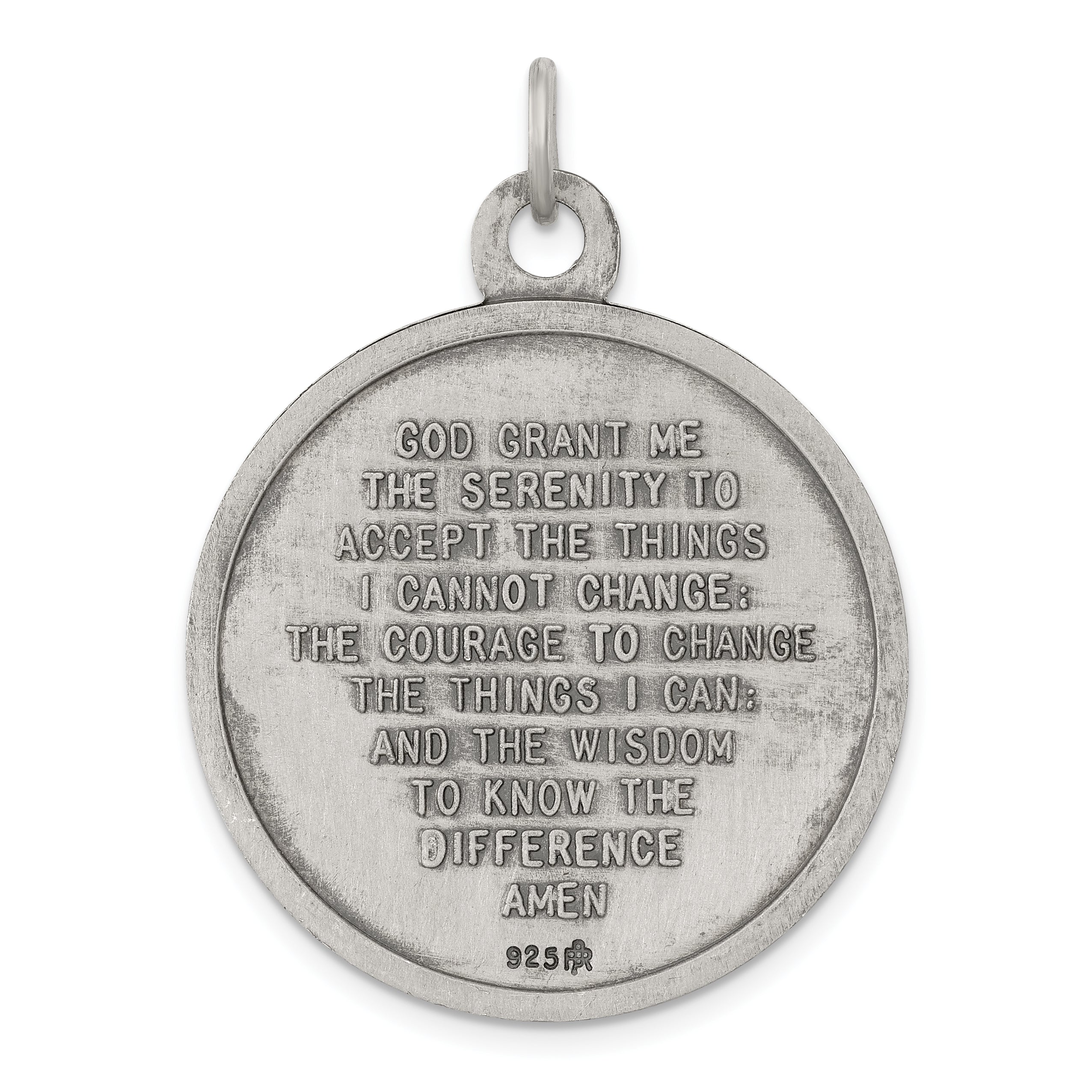 Sterling Silver 925 Praying Hands Pendant Antiqued Finish Vintage Style