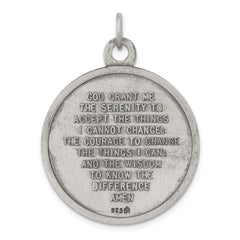 Sterling Silver 925 Praying Hands Pendant Antiqued Finish Vintage Style