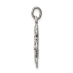 Sterling Silver 925 Antiqued Reversible 4-Way Medal Pendant