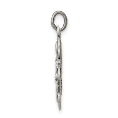 Sterling Silver 925 Antiqued Reversible 4-Way Medal Pendant