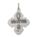 Sterling Silver 925 Antiqued Reversible 4-Way Medal Pendant