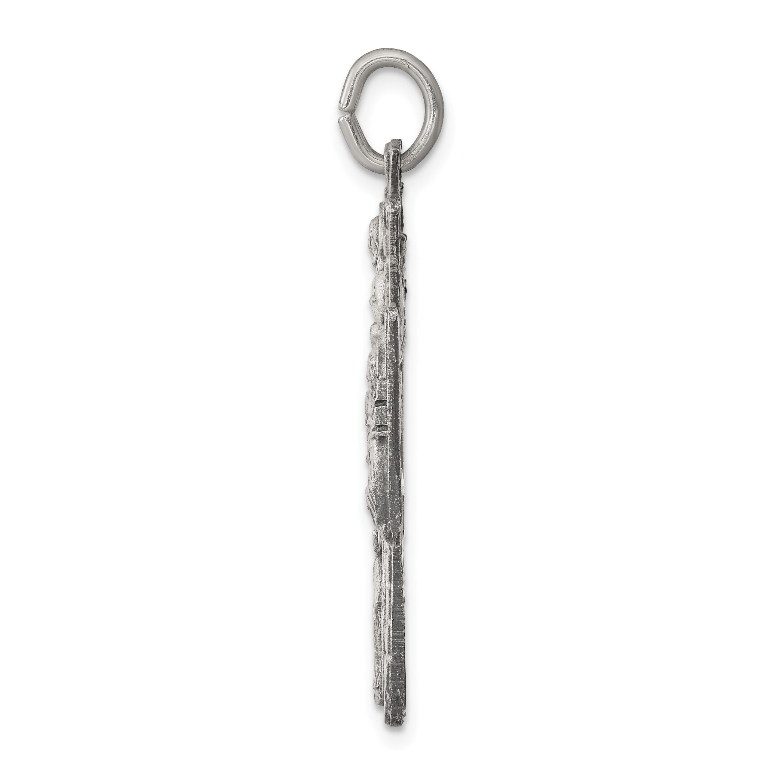 Antiqued Sterling Silver Reversible 4-Way Medal Pendant
