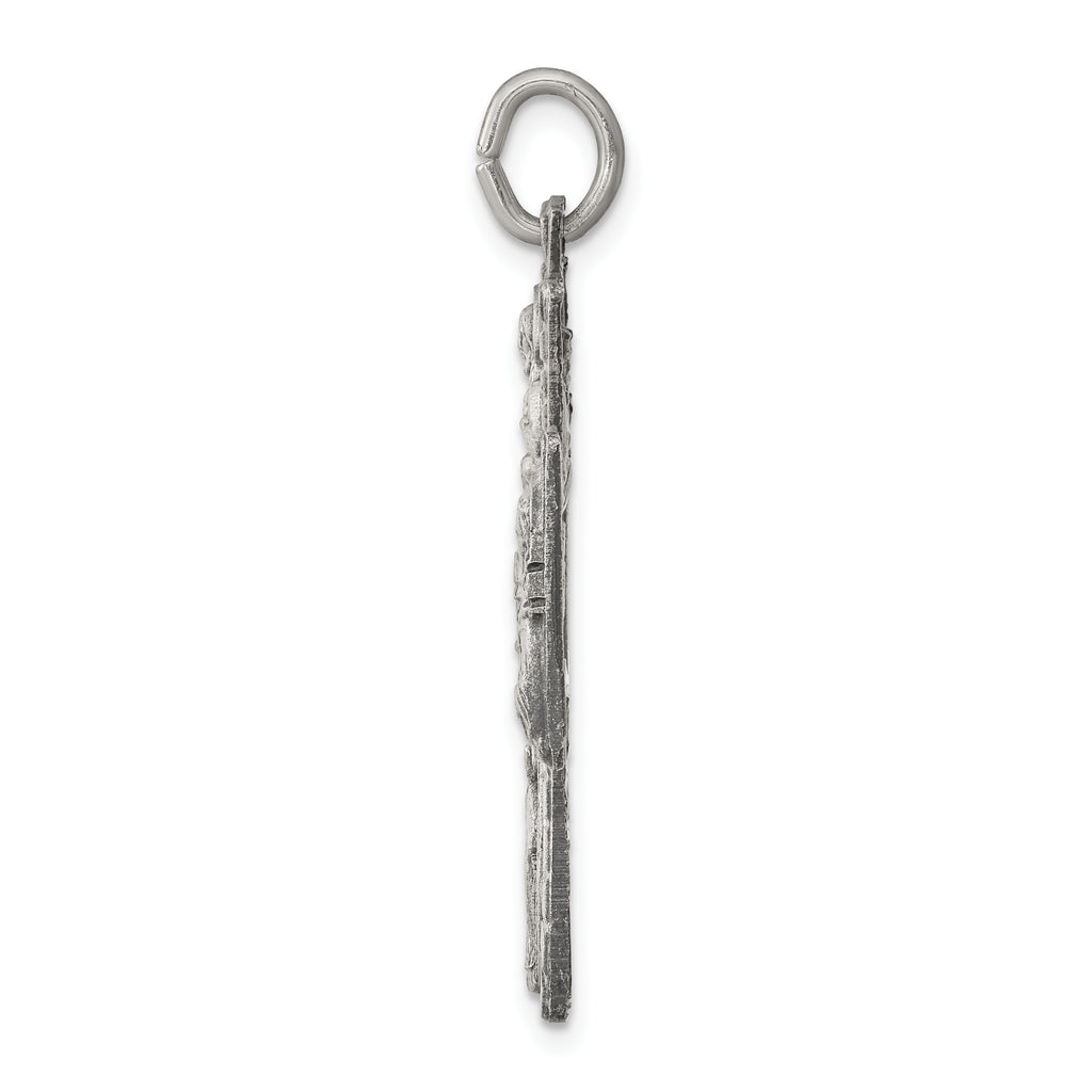 Antiqued Sterling Silver Reversible 4-Way Medal Pendant