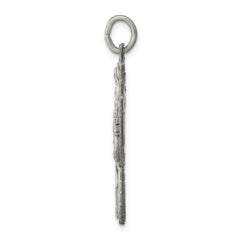 Antiqued Sterling Silver Reversible 4-Way Medal Pendant