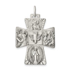 Sterling Silver Antiqued Reversible 4-way Medal