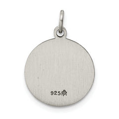 Sterling Silver 925 Antiqued Communion Medal Pendant by Sophia Jewelers