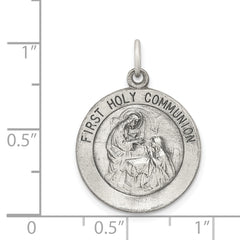 Sterling Silver 925 Holy Communion Pendant with Antiqued Matte Finish
