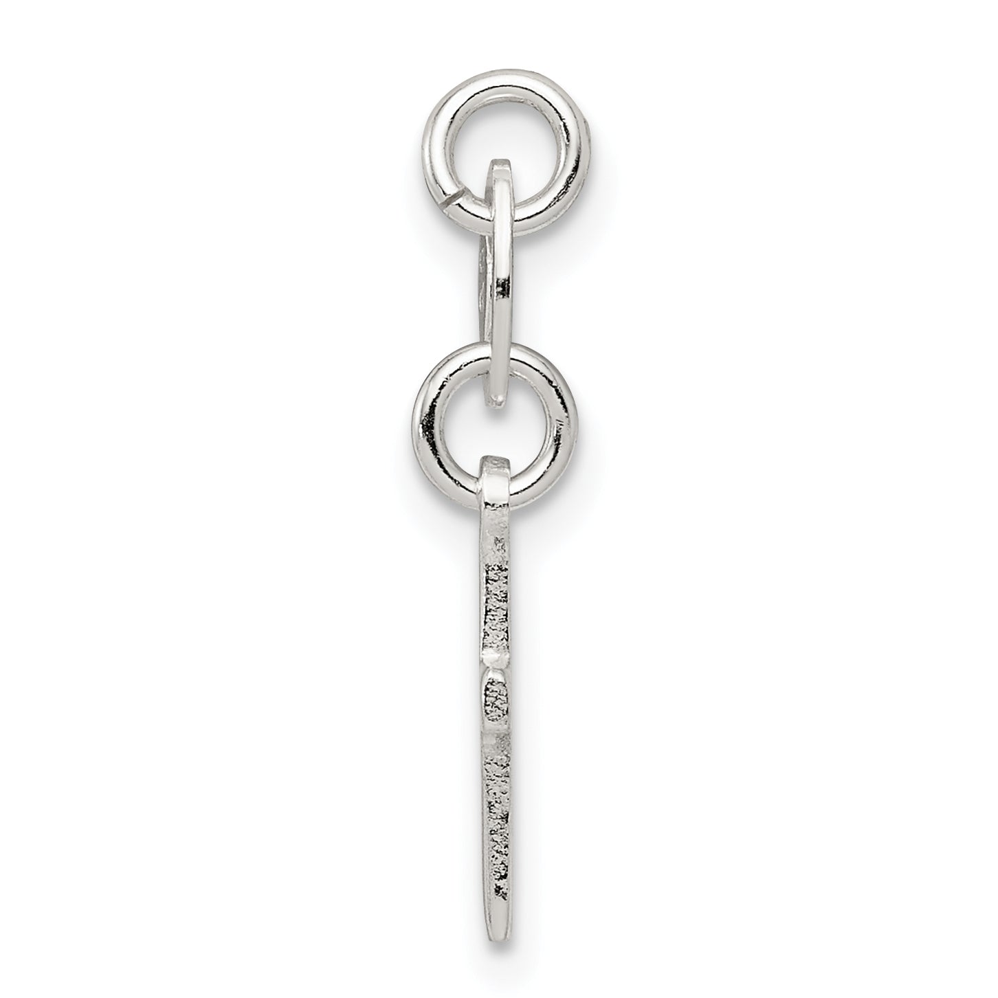 Children's Polished Sterling Silver Cross Charm with Anti-Tarnish Finish