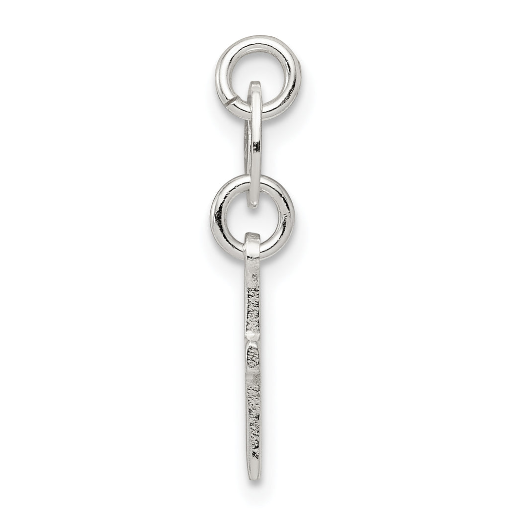 Children's Polished Sterling Silver Cross Charm with Anti-Tarnish Finish