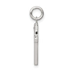 Sterling Silver 925 CZ Faith Cross Charm Pendant Antiqued Rhodium-Plated